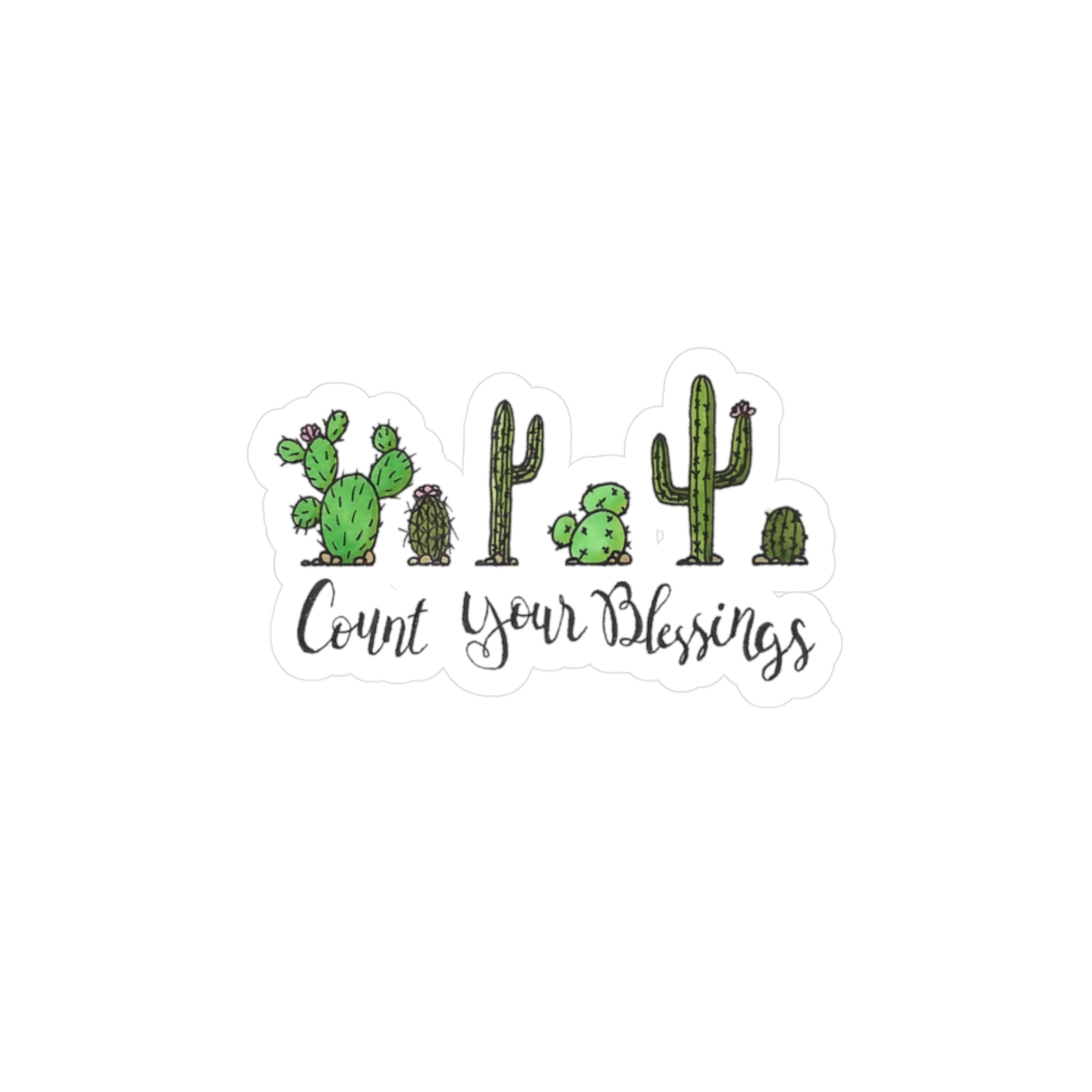 Count Your Blessings Cactus Sticker