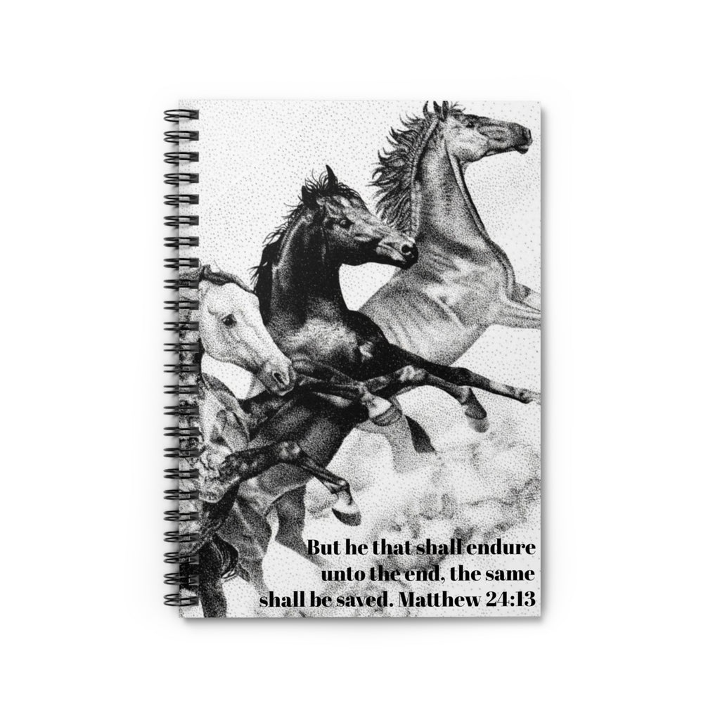 Mustangs Matthew 24:13 Spiral Notebook - Ruled Line