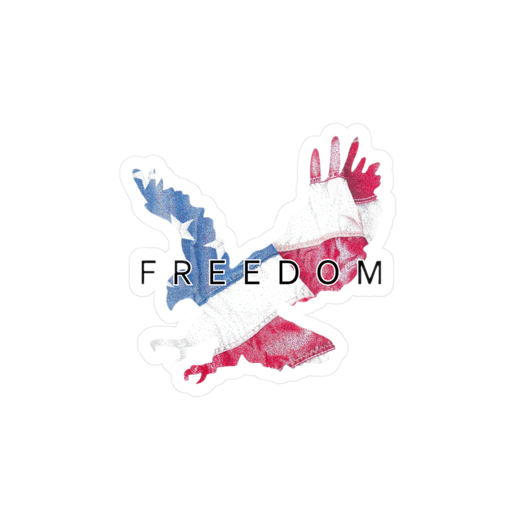 Freedom Eagle Vinyl Sticker — American Flag Kiss-Cut Decal