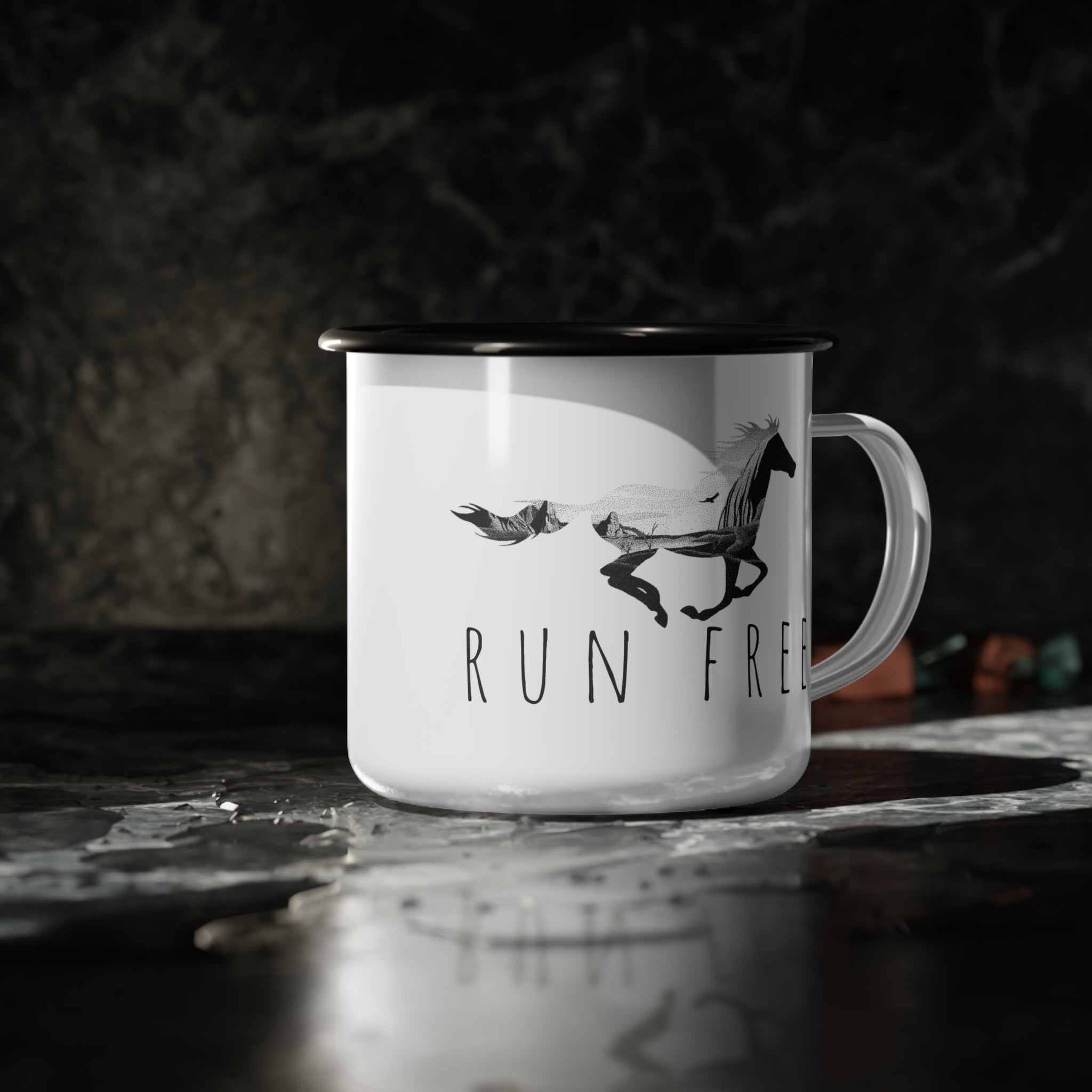 Spirit Horse Enamel Camp Mug