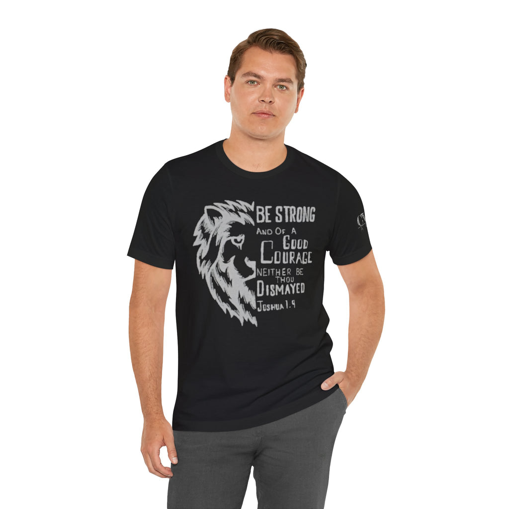 Joshua 1:9 Inspirational Lion Graphic Tee