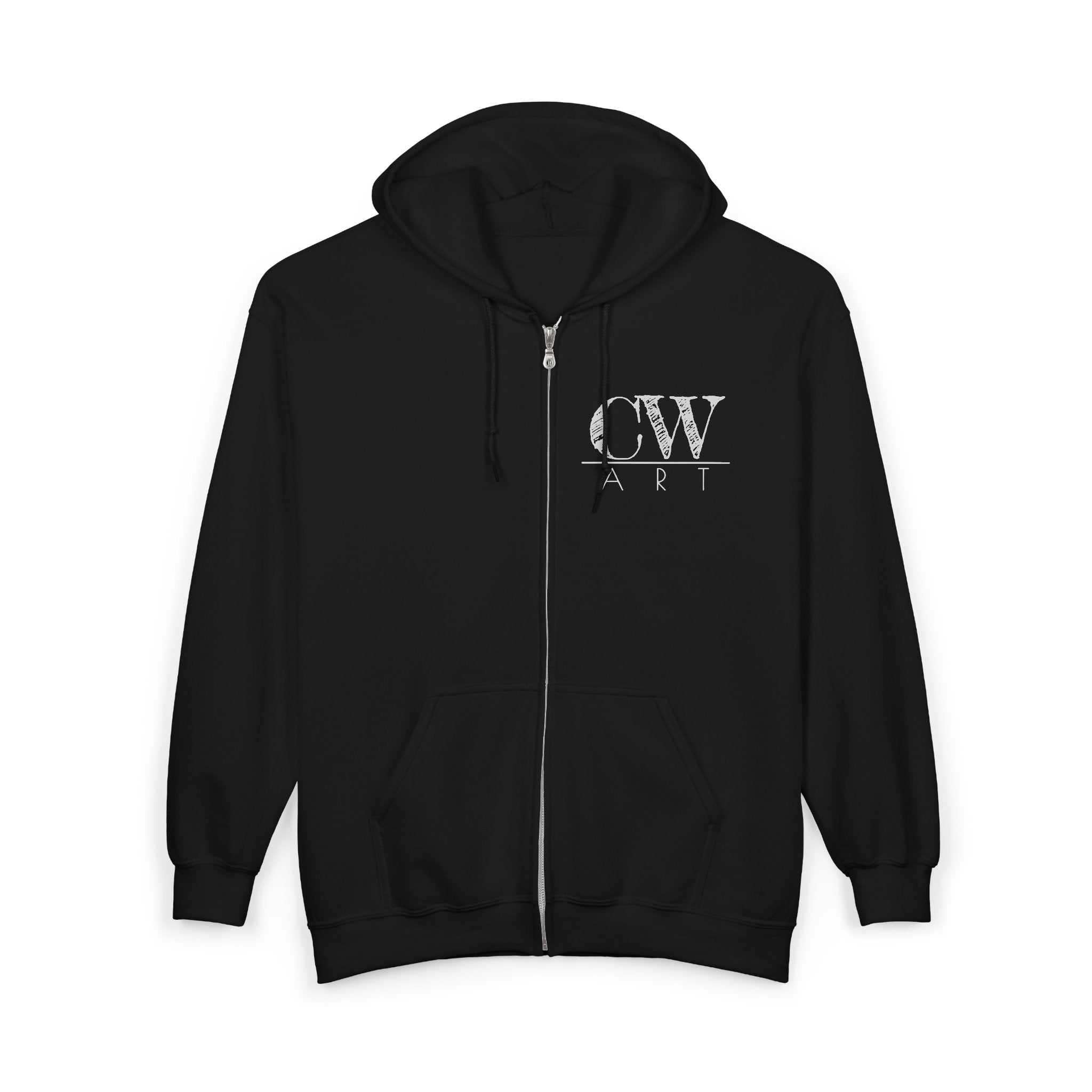 CW Art Logo Zip Hoodie | Core Worthington Art Branded Hooded Sweatshirt