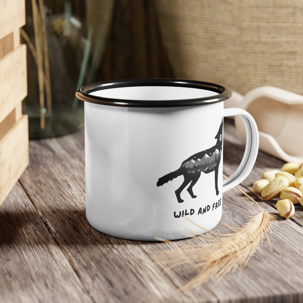 'Wild and Free' Enamel Camping Mug