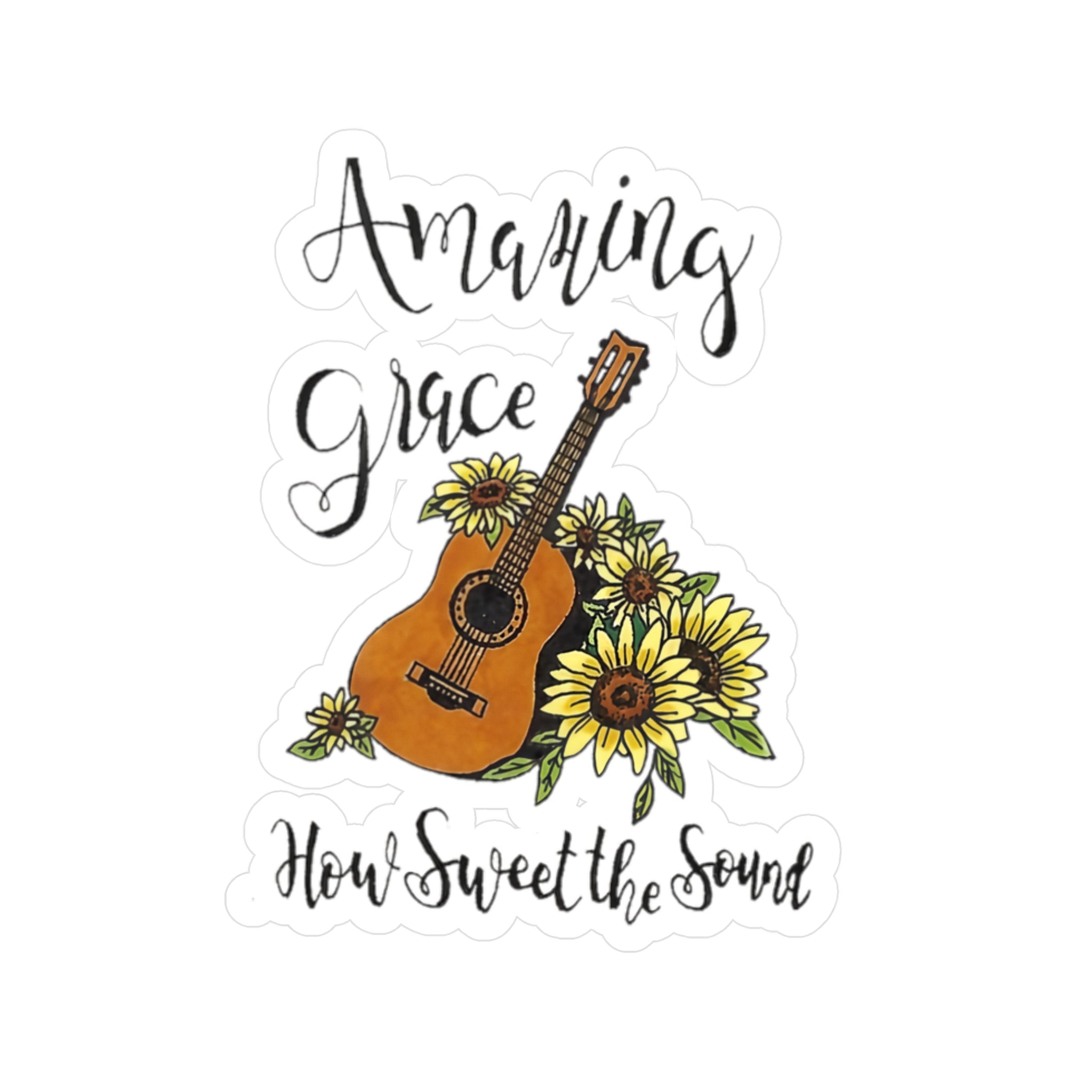 Amazing Grace Guitar Sticker
