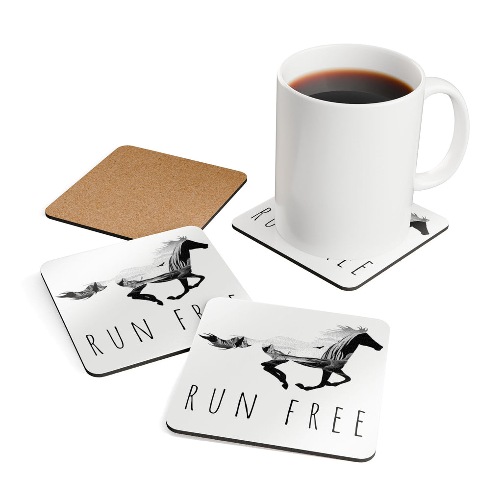 Spirit Horse Cork Coaster Set — Run Free (4 Pack)