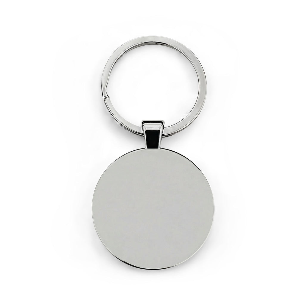 Mama Bear Round Stainless Steel Keychain
