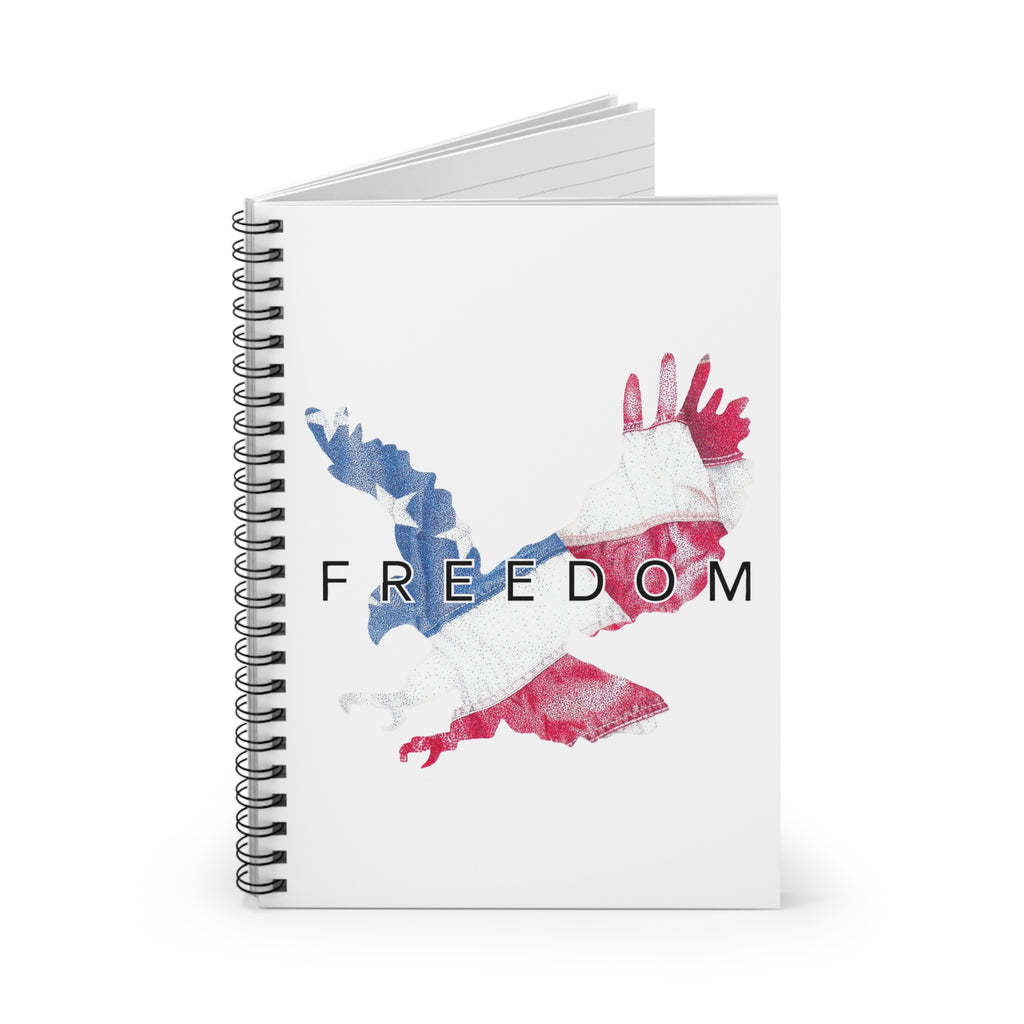Freedom Eagle and Flag Spiral Notebook