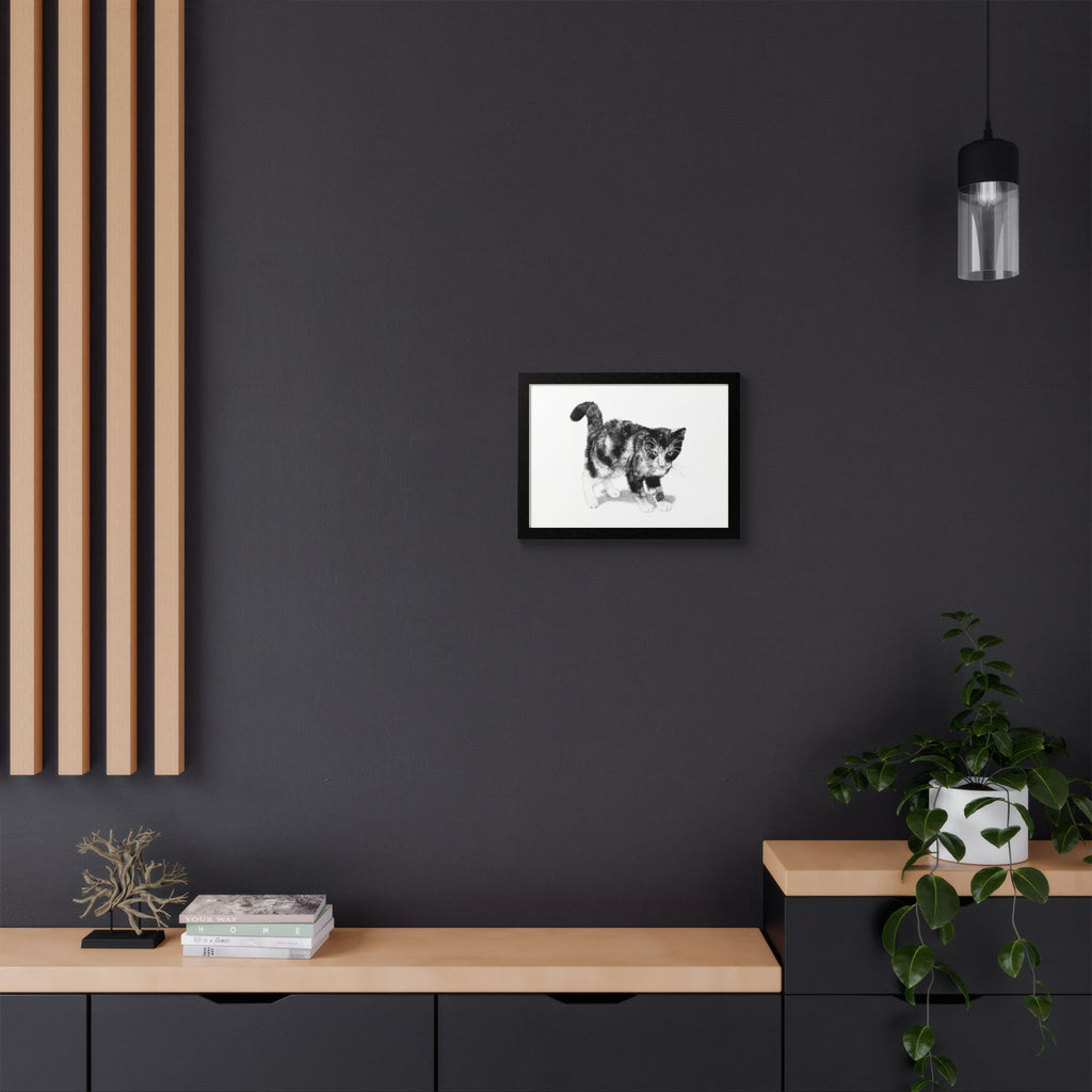 Framed Cat Drawing