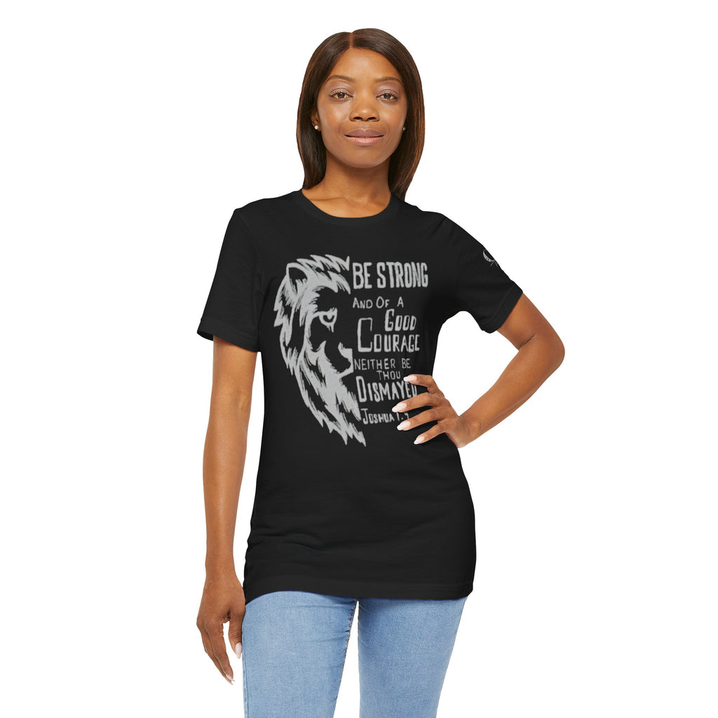 Joshua 1:9 Inspirational Lion Graphic Tee