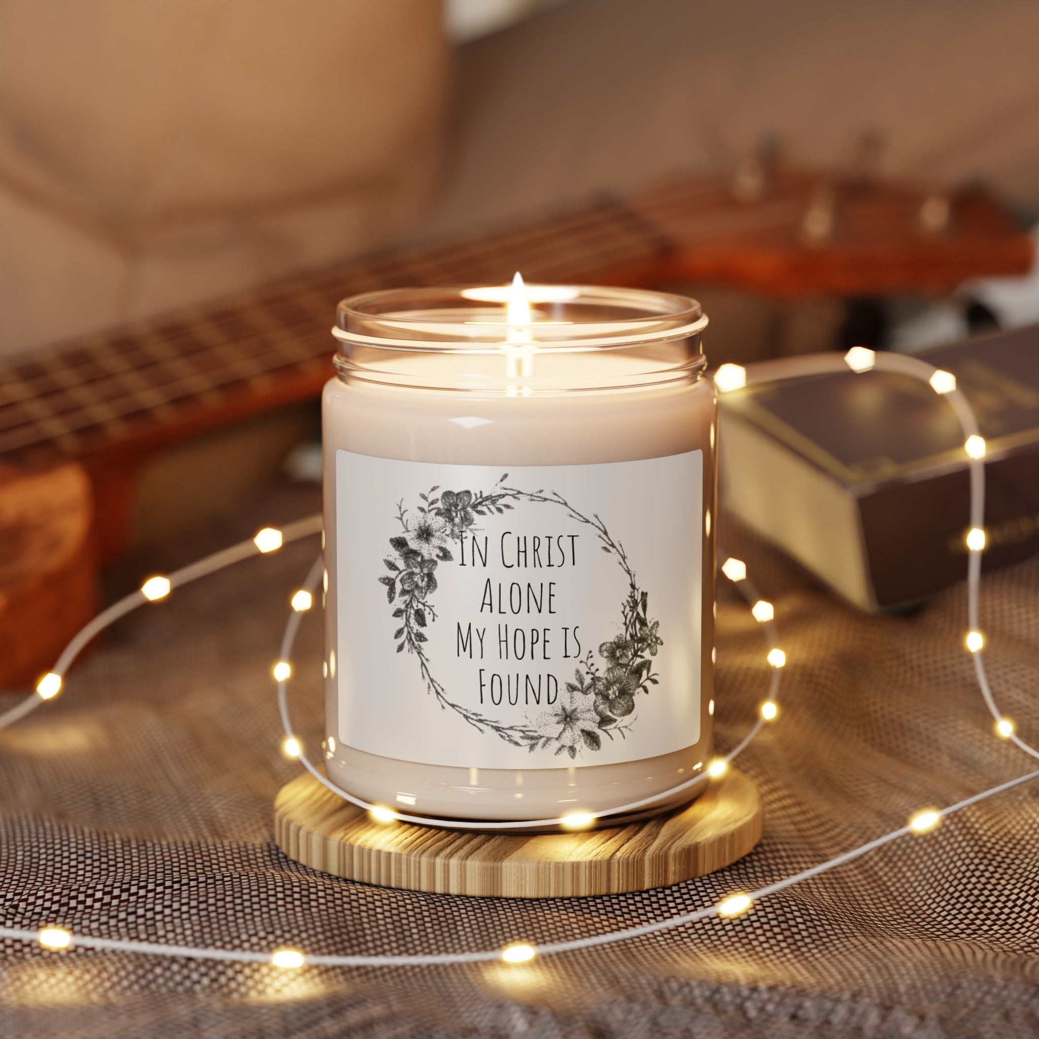 In Christ Alone Floral Candle