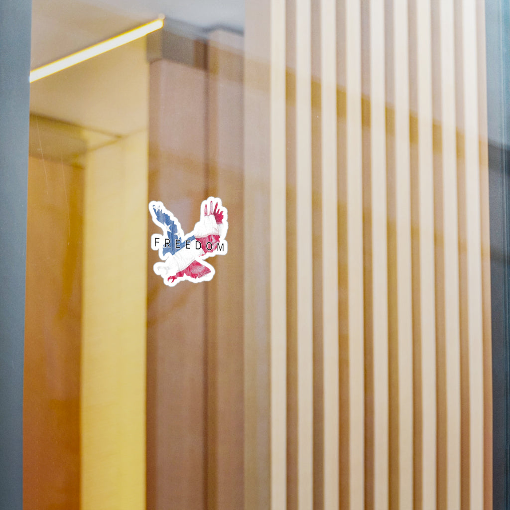 Freedom Eagle Vinyl Sticker — American Flag Kiss-Cut Decal