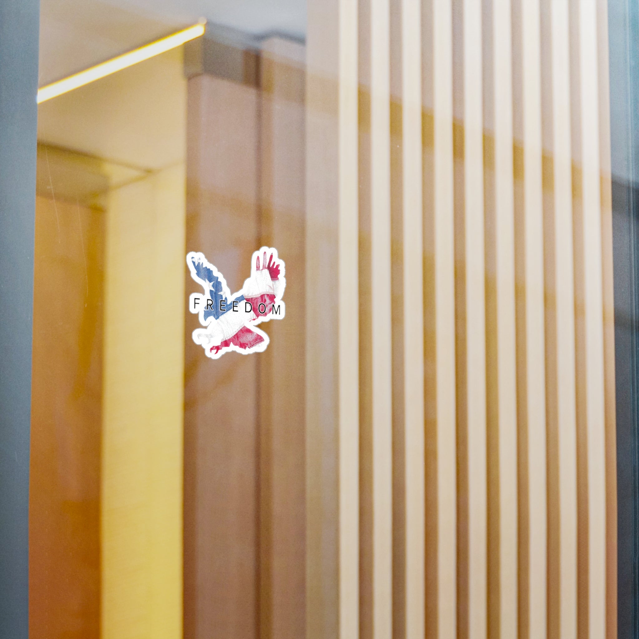 Freedom Eagle Vinyl Sticker — American Flag Kiss-Cut Decal