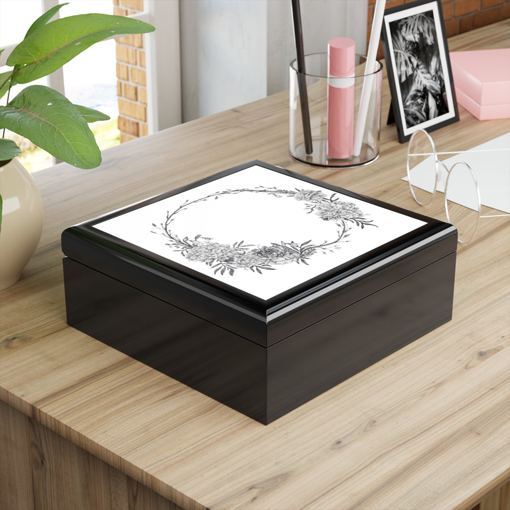 January Floral Wreath Jewelry Box