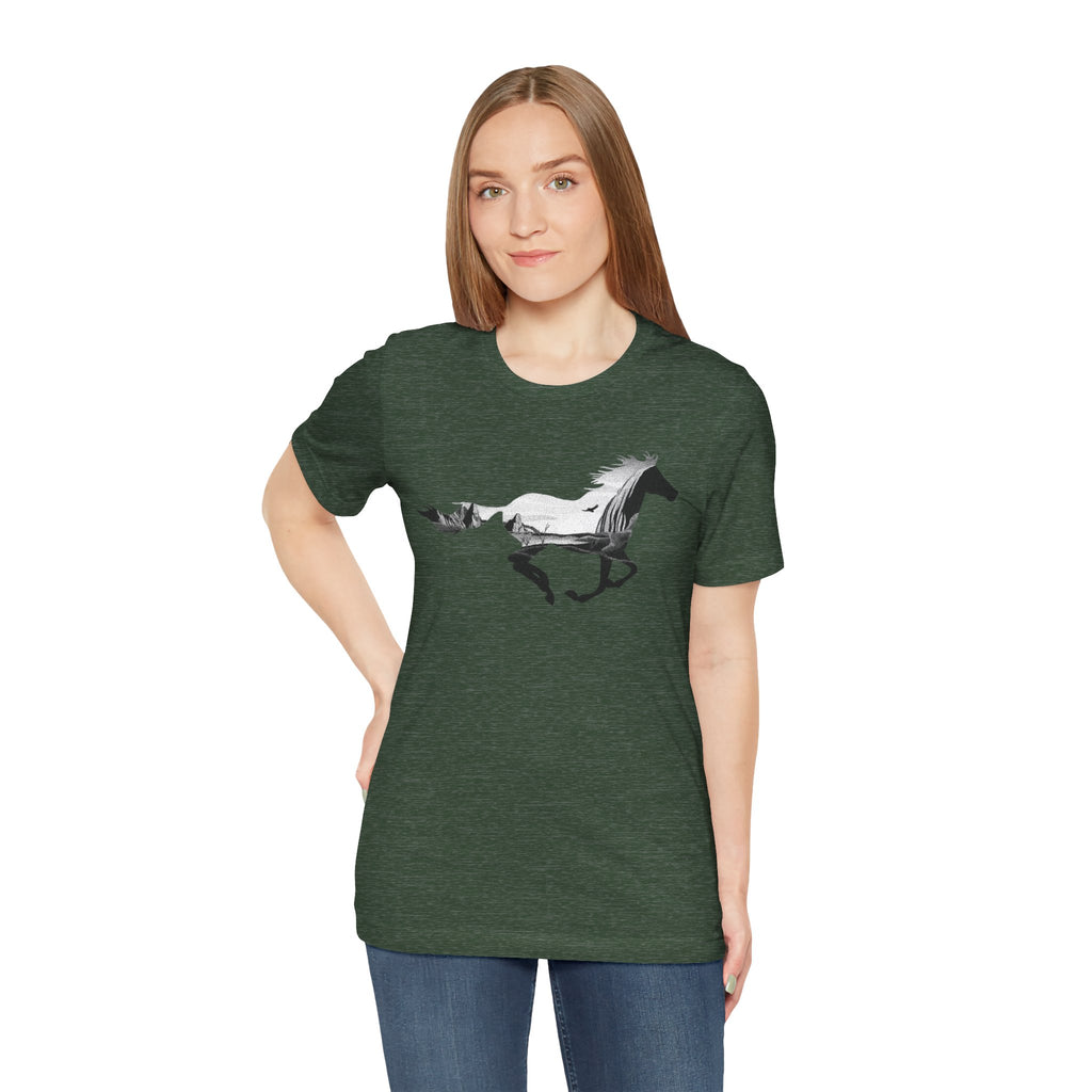 Wild Spirit Horse Tee - Unisex Jersey Short Sleeve Shirt, Equestrian Gift, Animal Lover Apparel, Unique Graphic Tee, Everyday Casual Wear