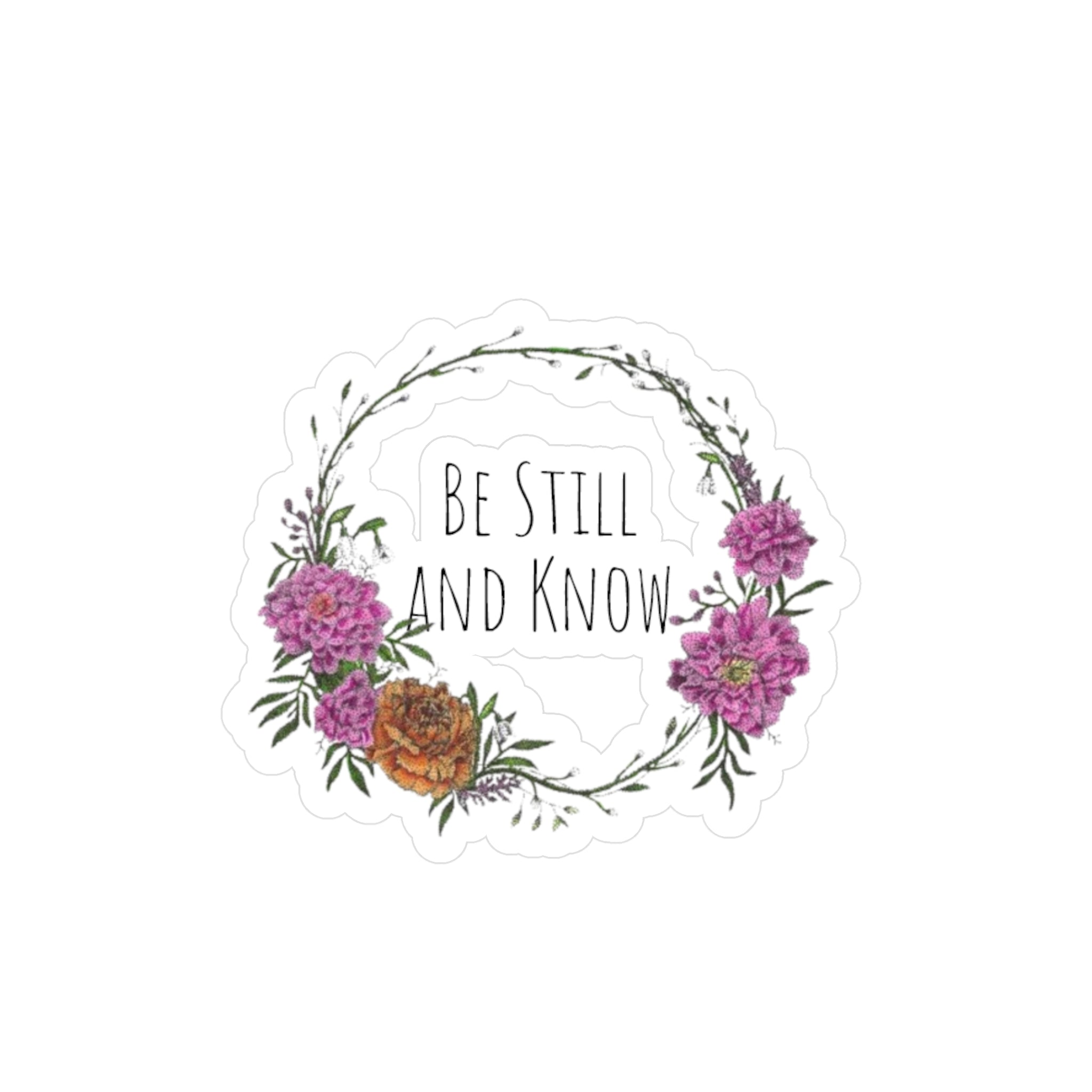 Be Still and Know Floral Vinyl Decal