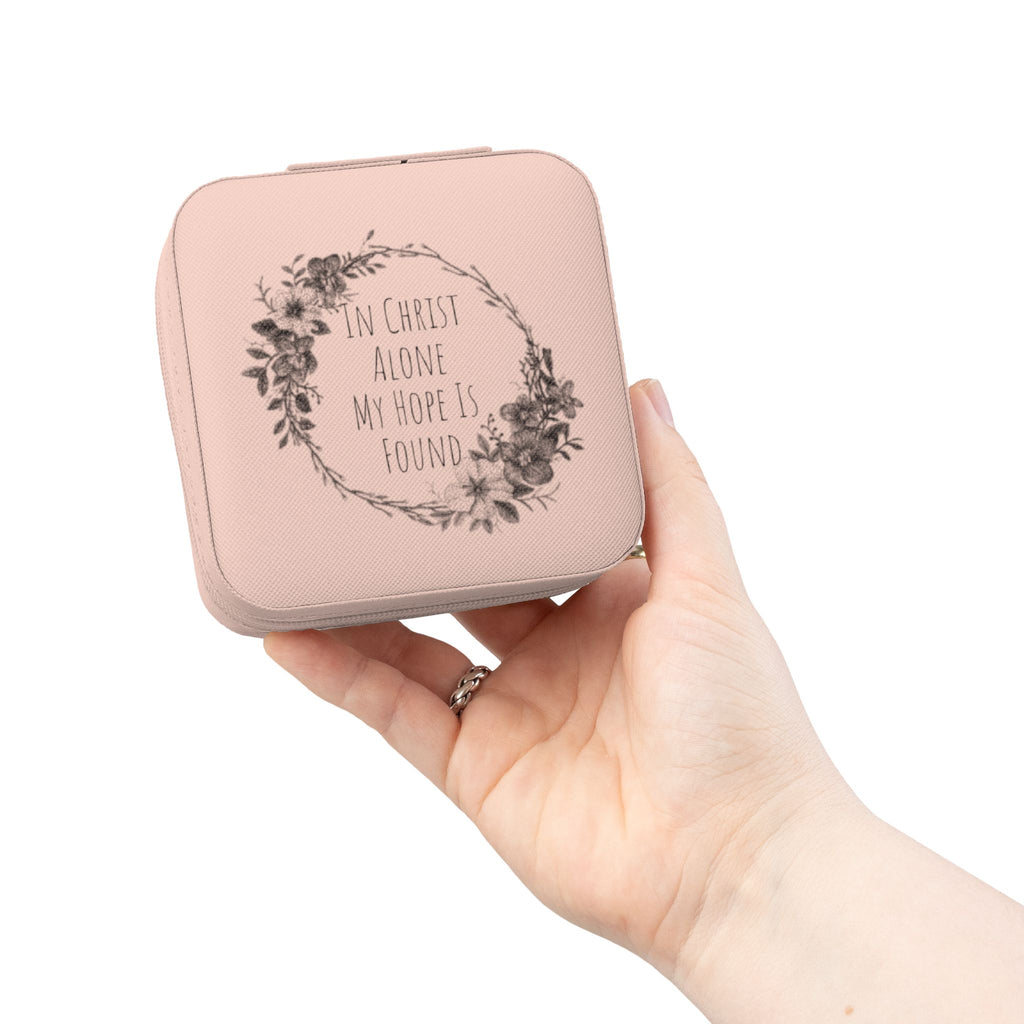 In Christ Alone Floral Wreath Jewelry Travel Case — February