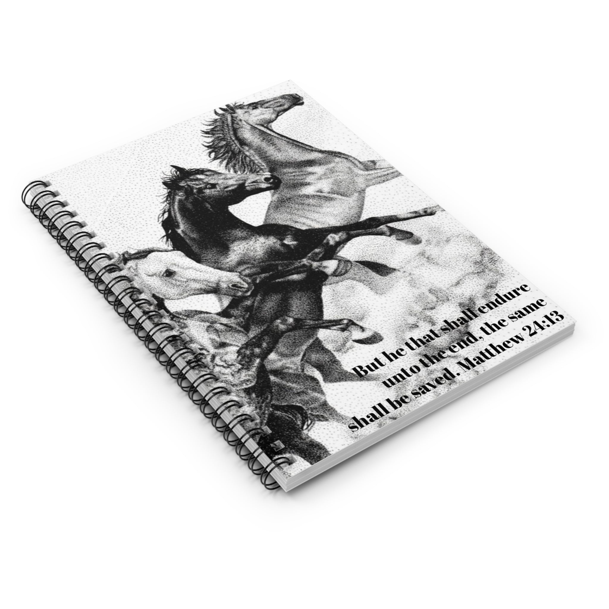 Mustangs Matthew 24:13 Spiral Notebook - Ruled Line