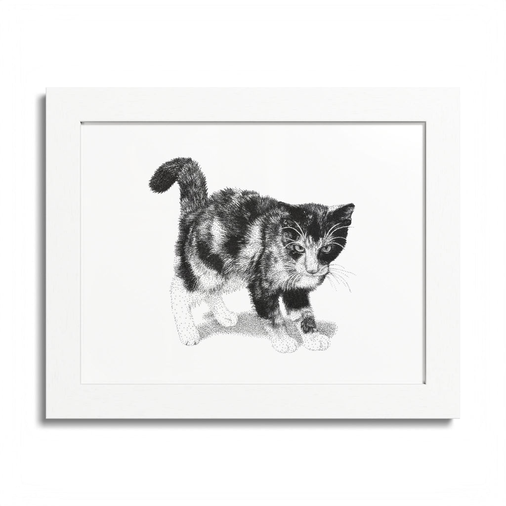 Framed Cat Drawing