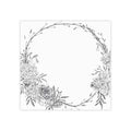 Floral Wreath Post-it Note Pads — Black & White Botanical Memo Pads