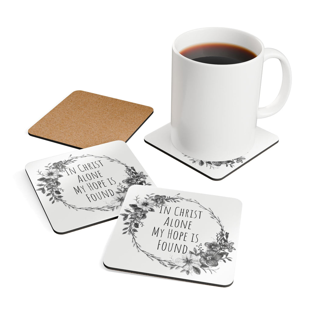 In Christ Alone Cork Coaster Set | Set of 4