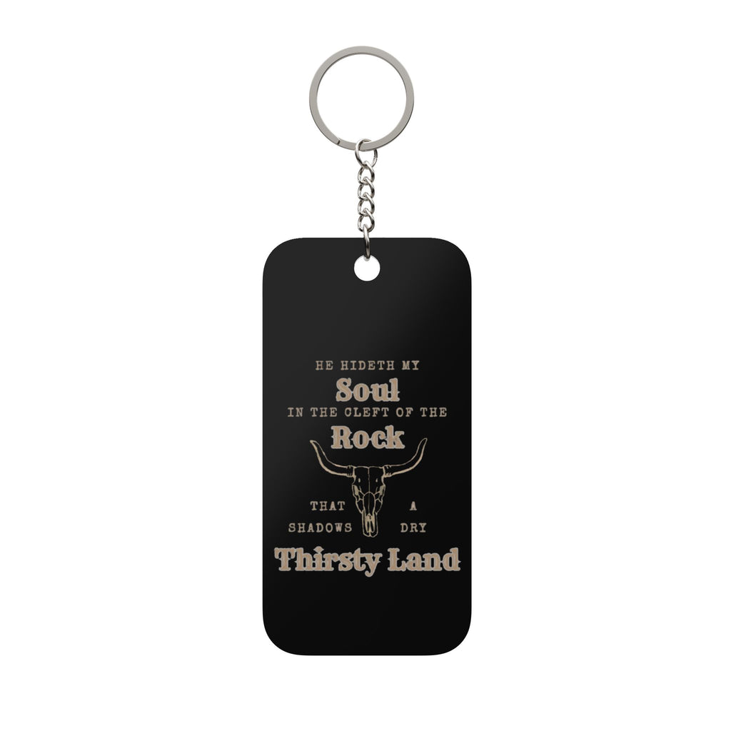 Western Bull Skull Keychain — He Hideth My Soul