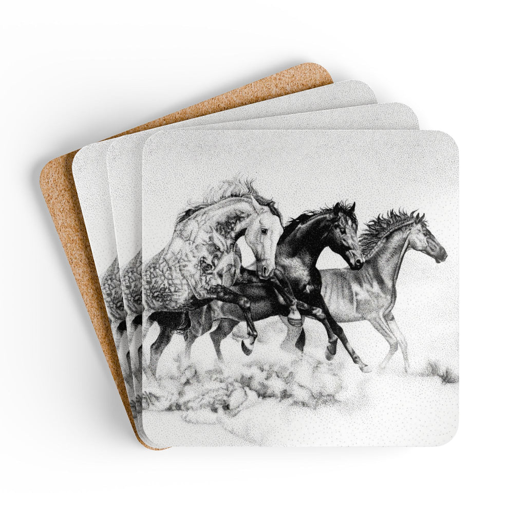 Mustangs Cork Coaster Set | Set of 4