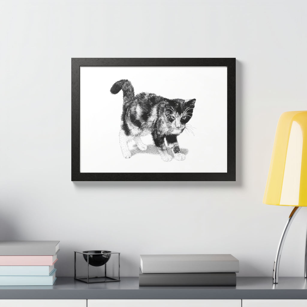 Framed Cat Drawing