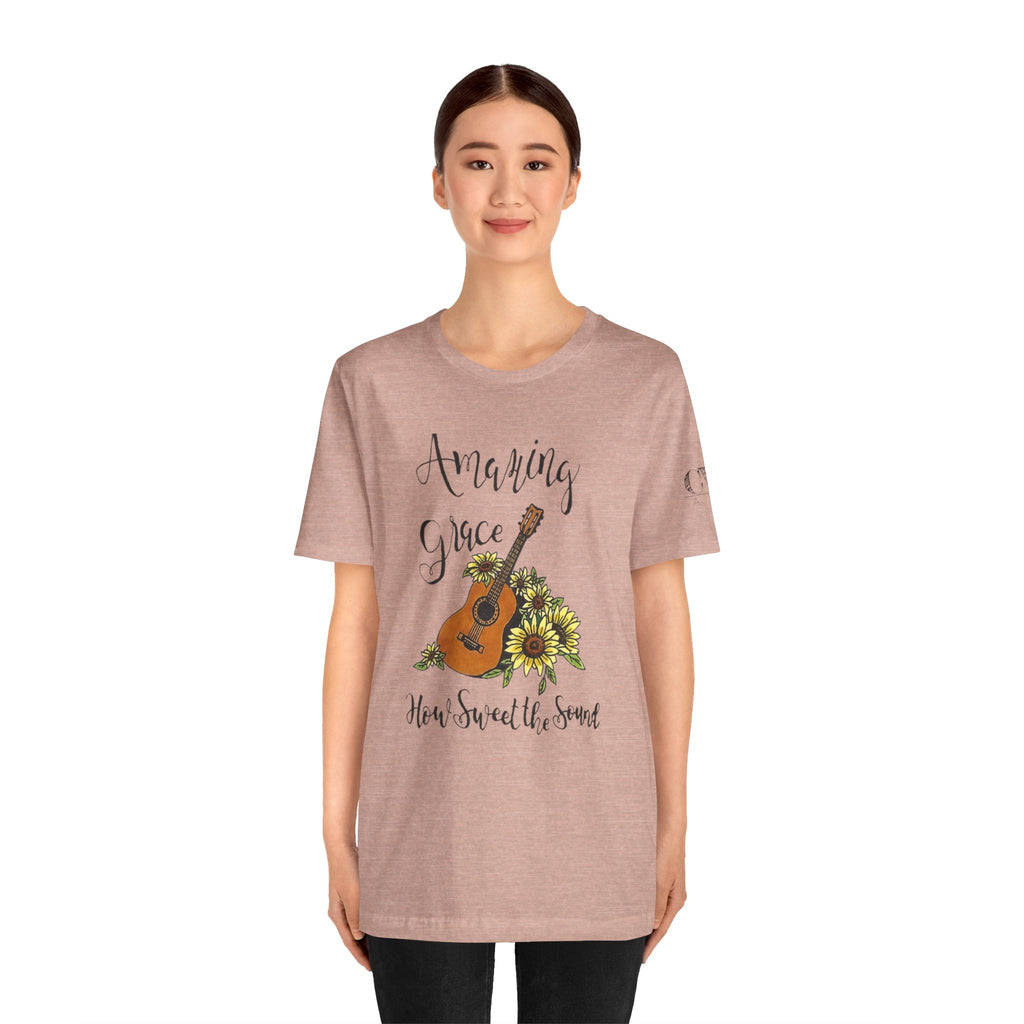 Amazing Grace Guitar and Sunflowers Design