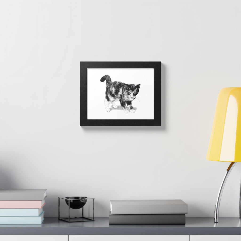 Framed Cat Drawing