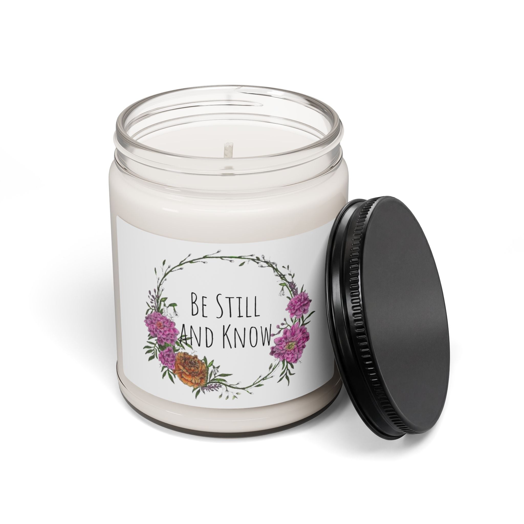 Be Still and Know Soy Candle — 9oz Floral Scented Jar