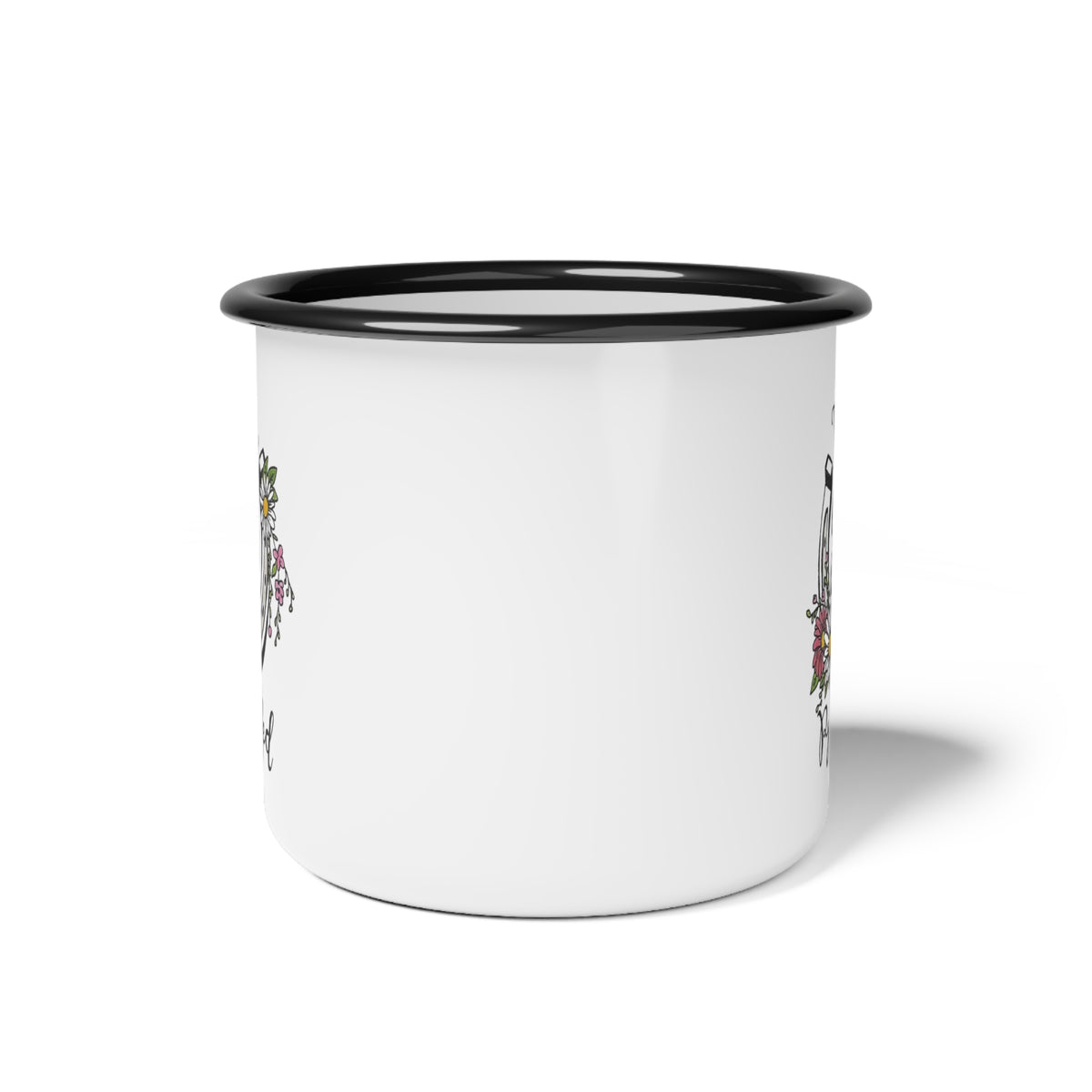 Thy Hand Hath Provided horseshoe floral enamel camp cup | Christian faith mug