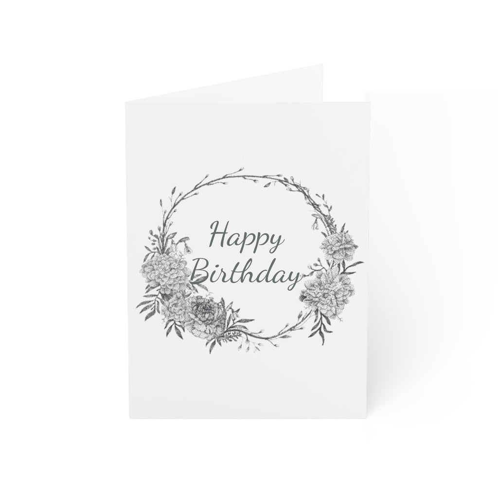 January Birth Flower Birthday Card — Carnations and Snowdrops