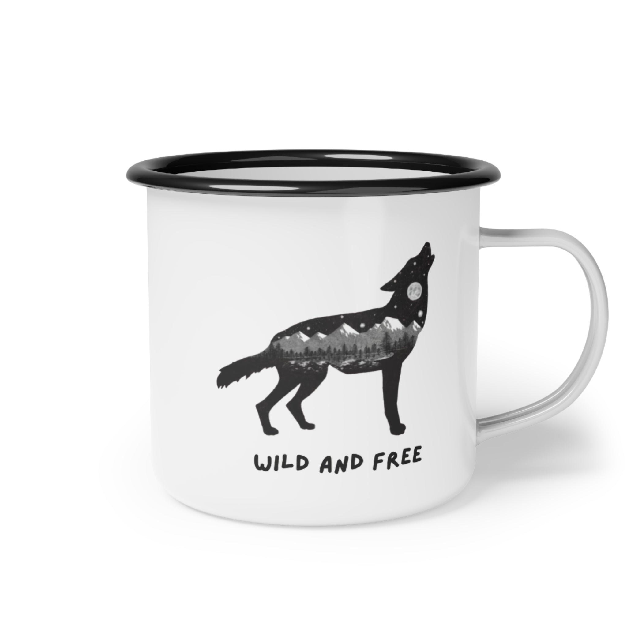 'Wild and Free' Enamel Camping Mug