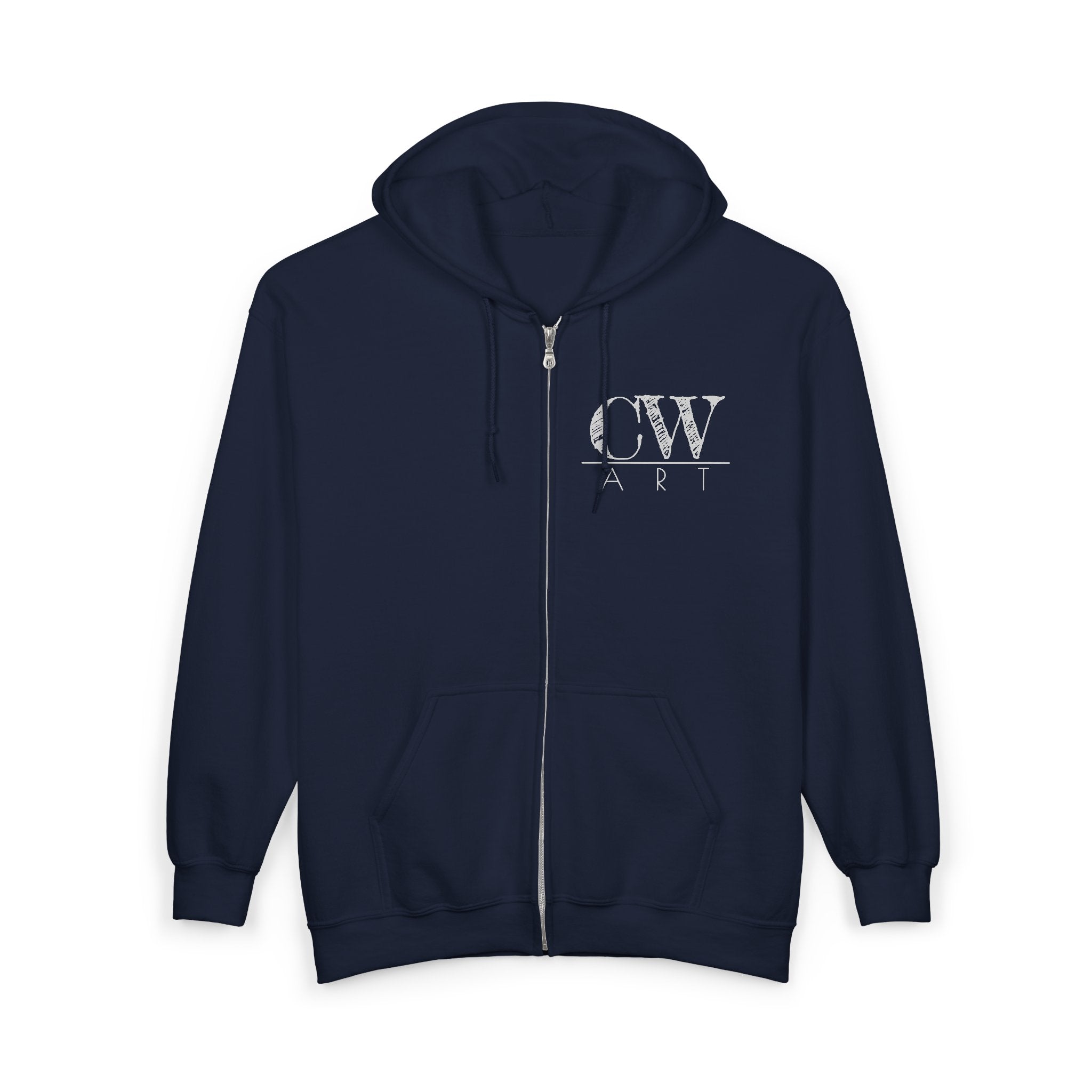 CW Art Logo Zip Hoodie | Core Worthington Art Branded Hooded Sweatshirt