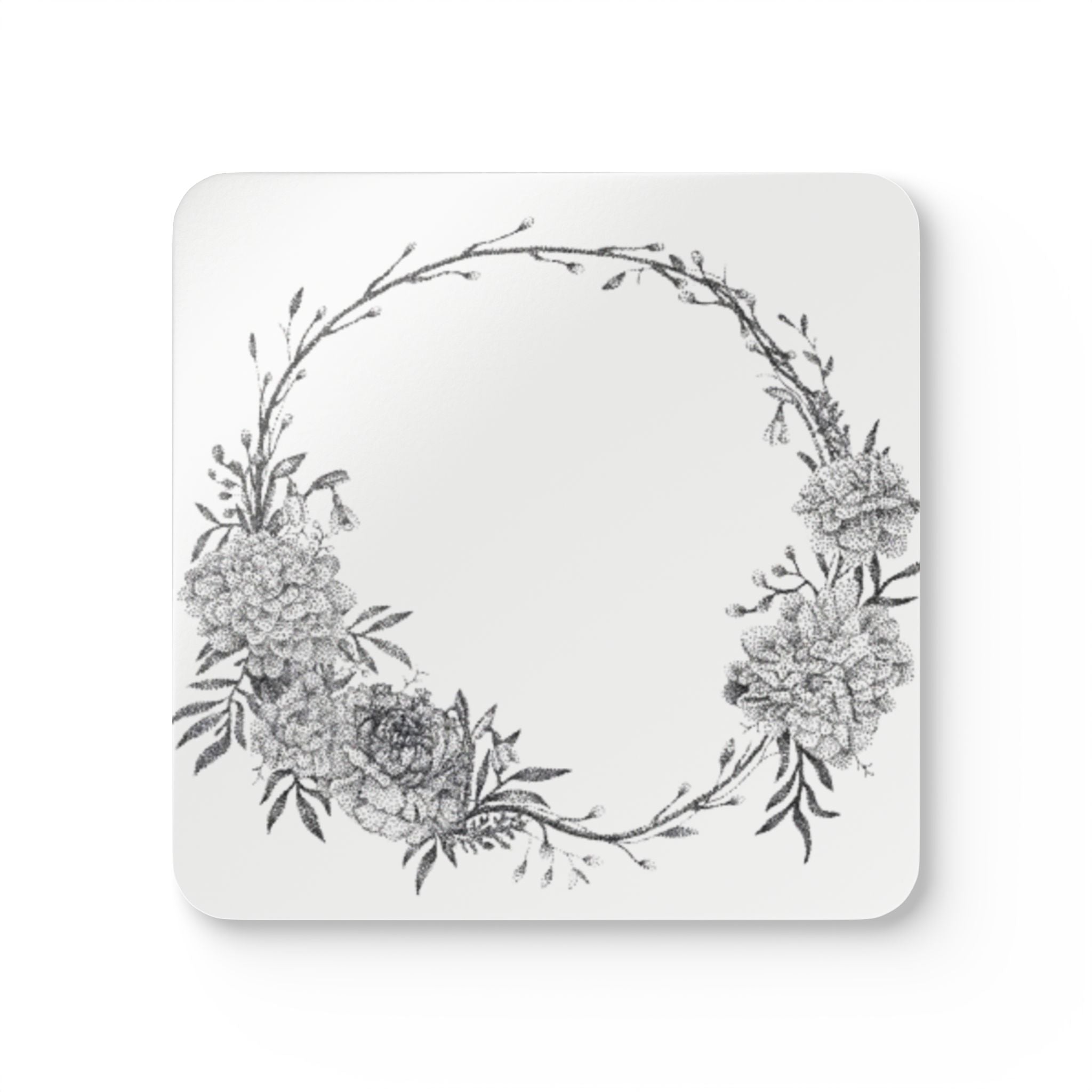 Carnation Wreath Cork Coaster Set | January Birth Flower