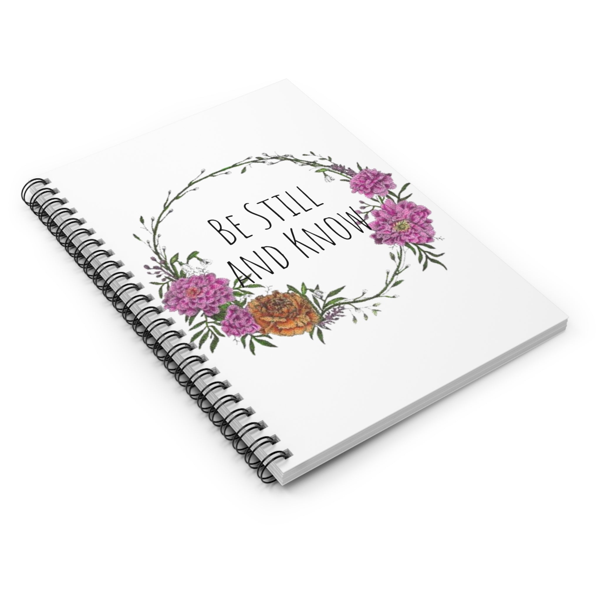 Be Still and Know Floral Spiral Notebook