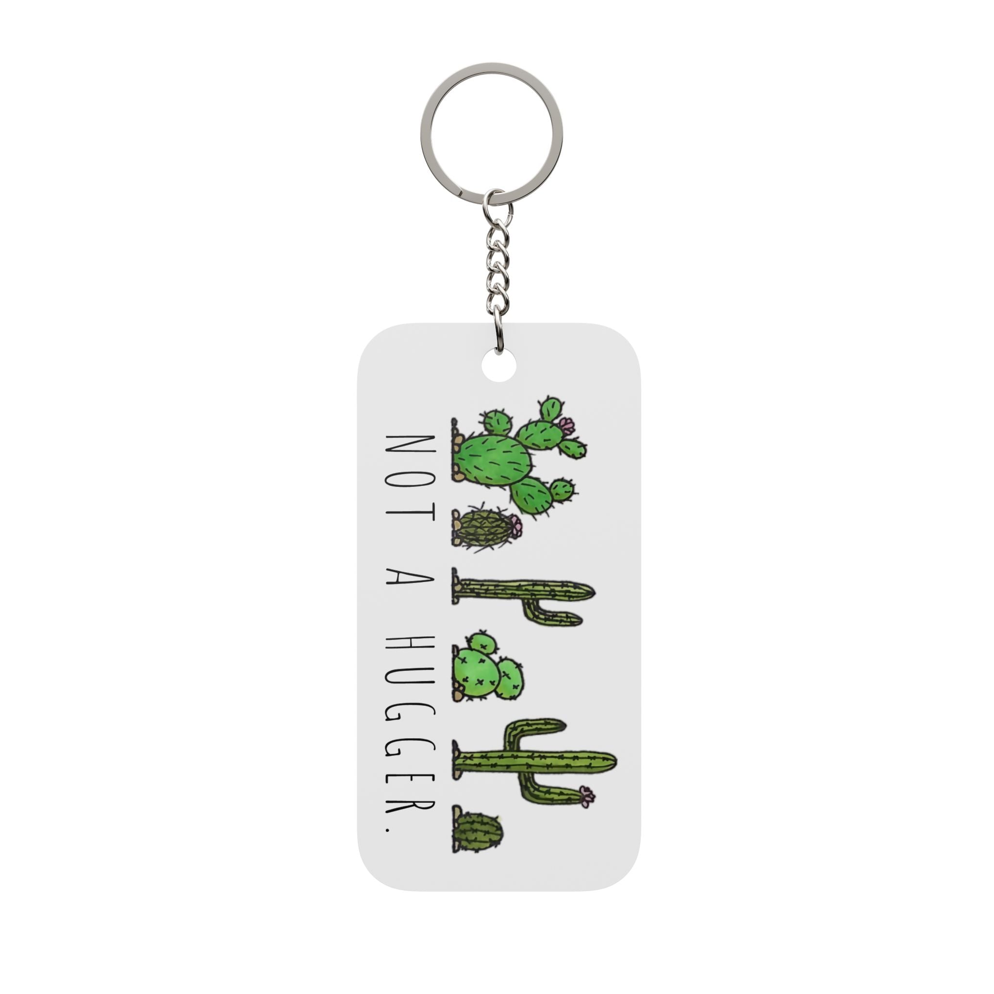 Cactus 'Not A Hugger' Double-Sided Keychain