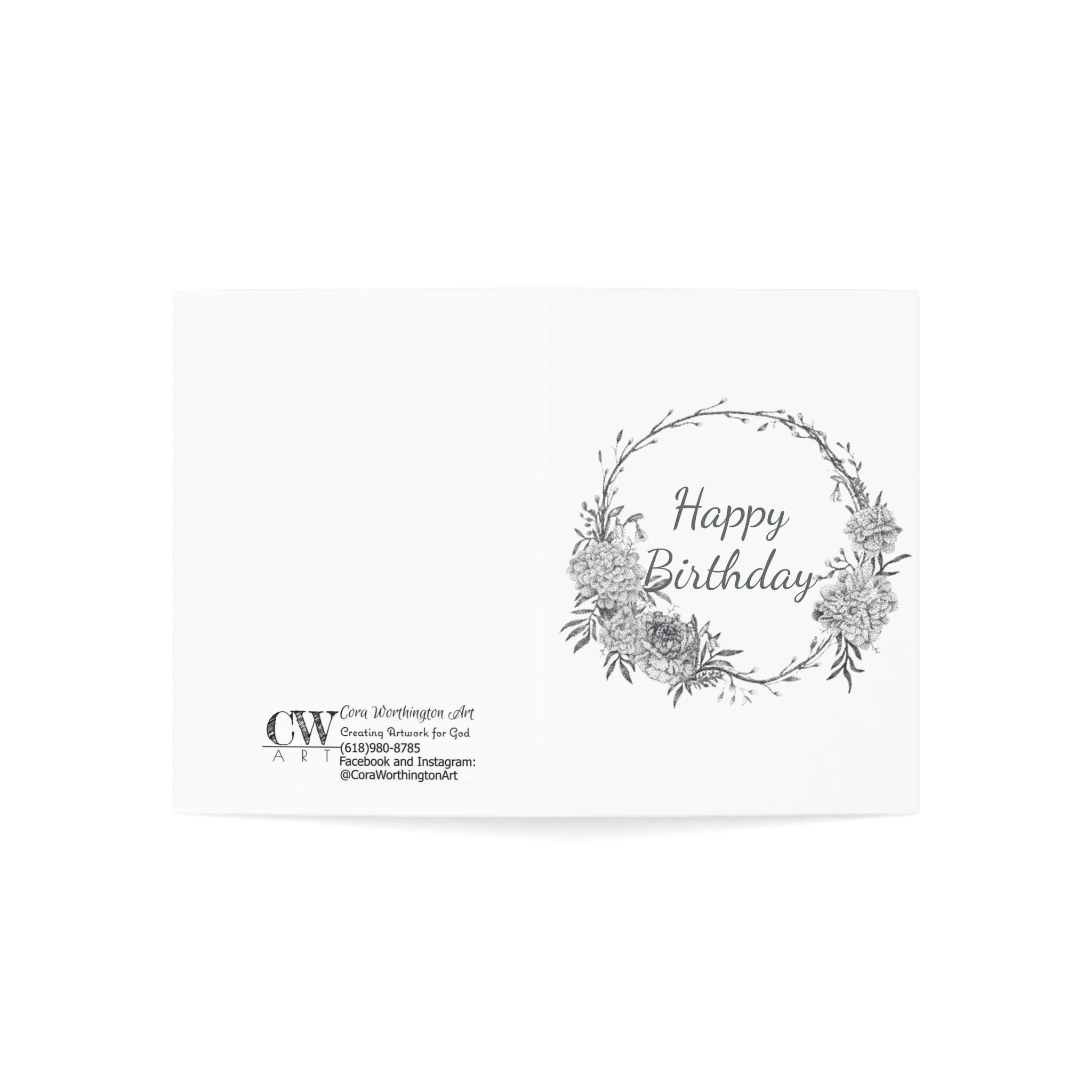 January Birth Flower Birthday Card — Carnations and Snowdrops