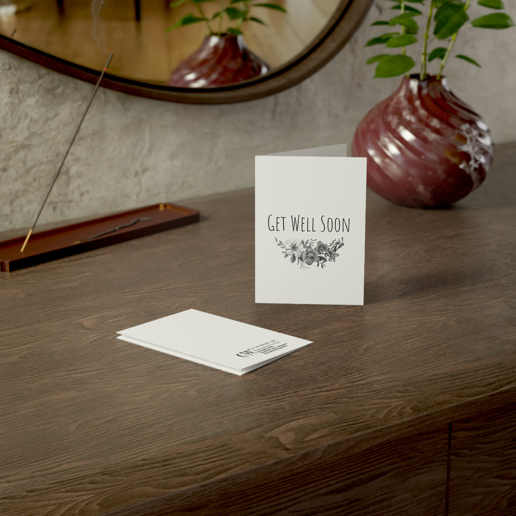 Get Well Soon Floral Greeting Cards — Pack of 1/10/30/50