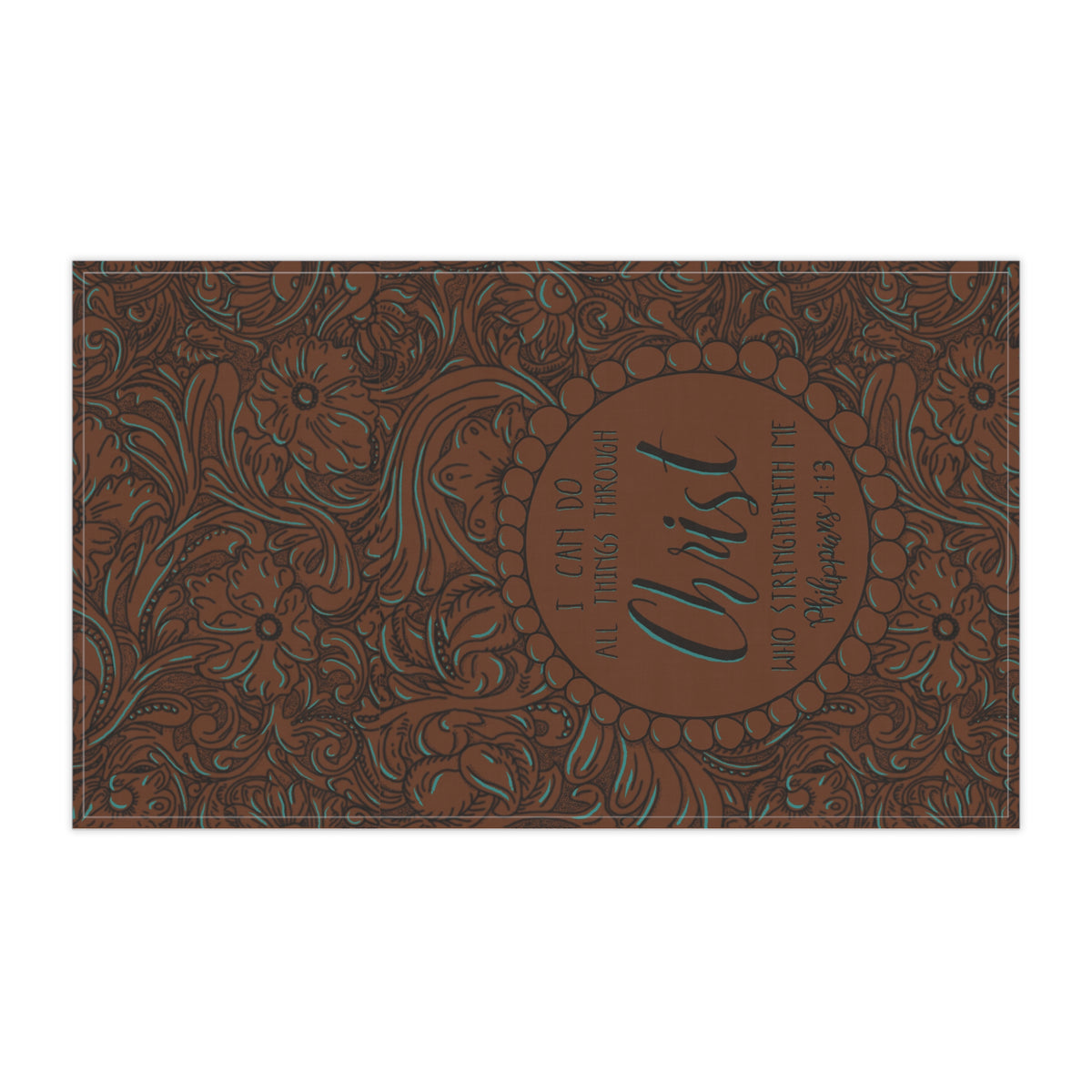 Philippians 4:13 Western Tea Towel