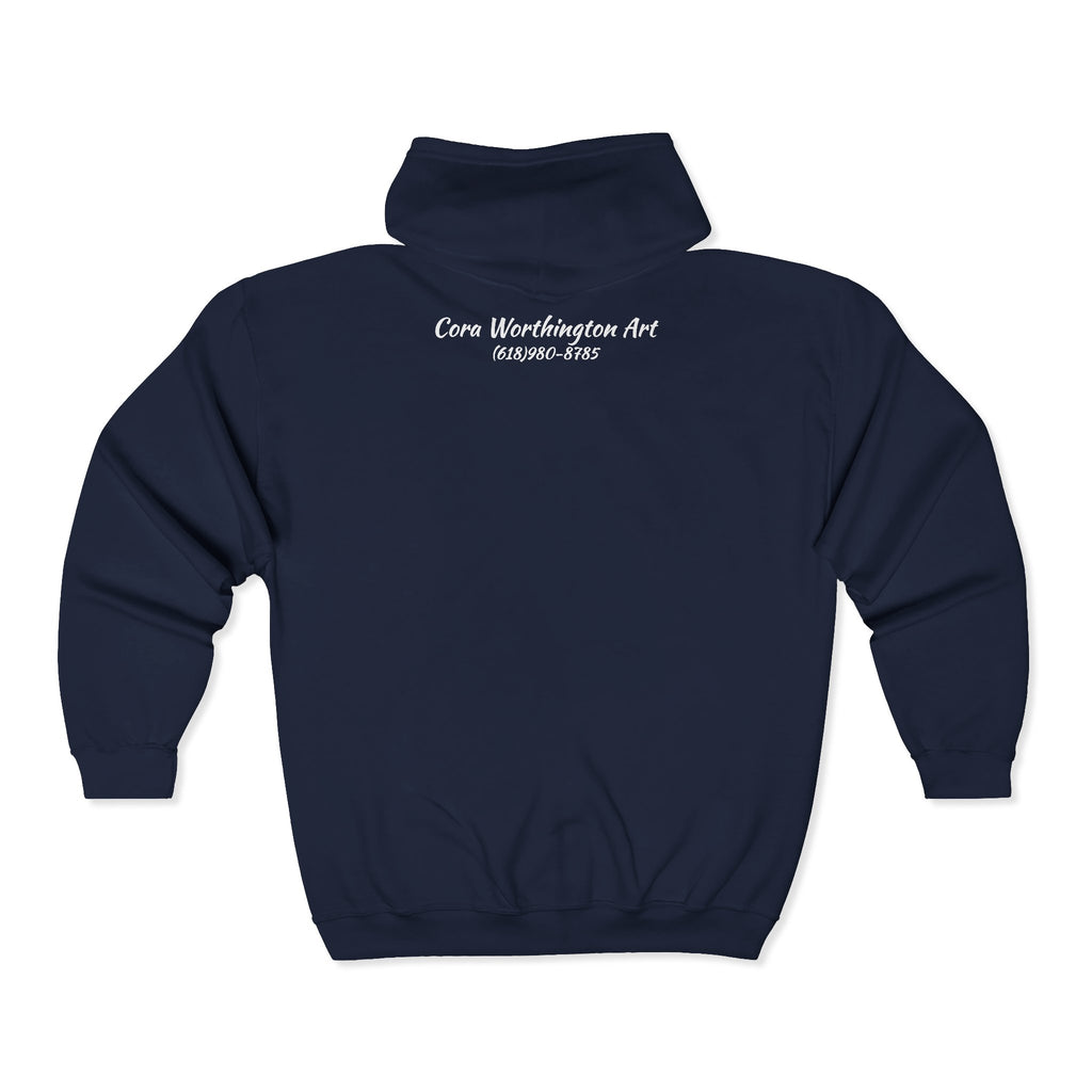 CW Art Logo Zip Hoodie | Core Worthington Art Branded Hooded Sweatshirt
