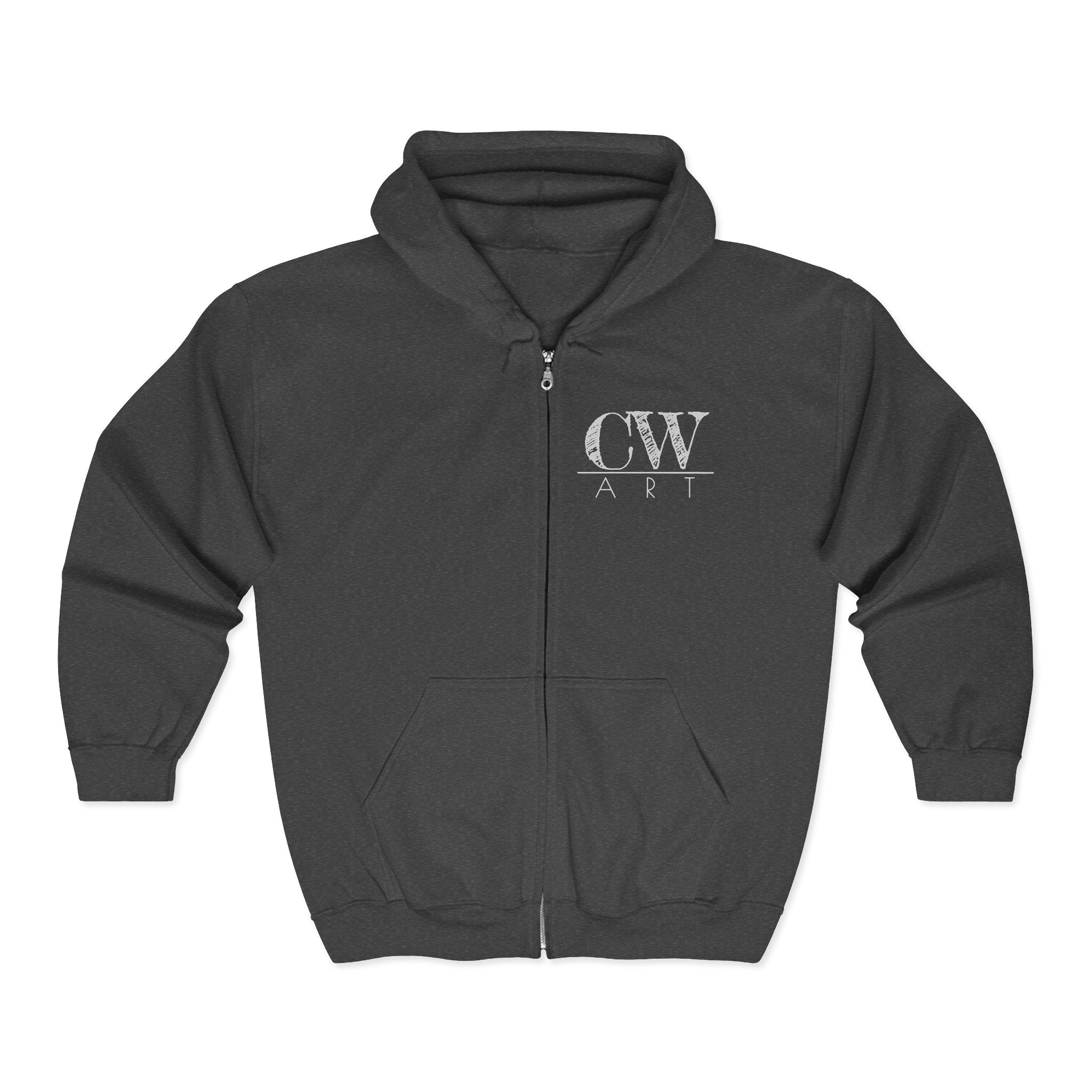 CW Art Logo Zip Hoodie | Core Worthington Art Branded Hooded Sweatshirt