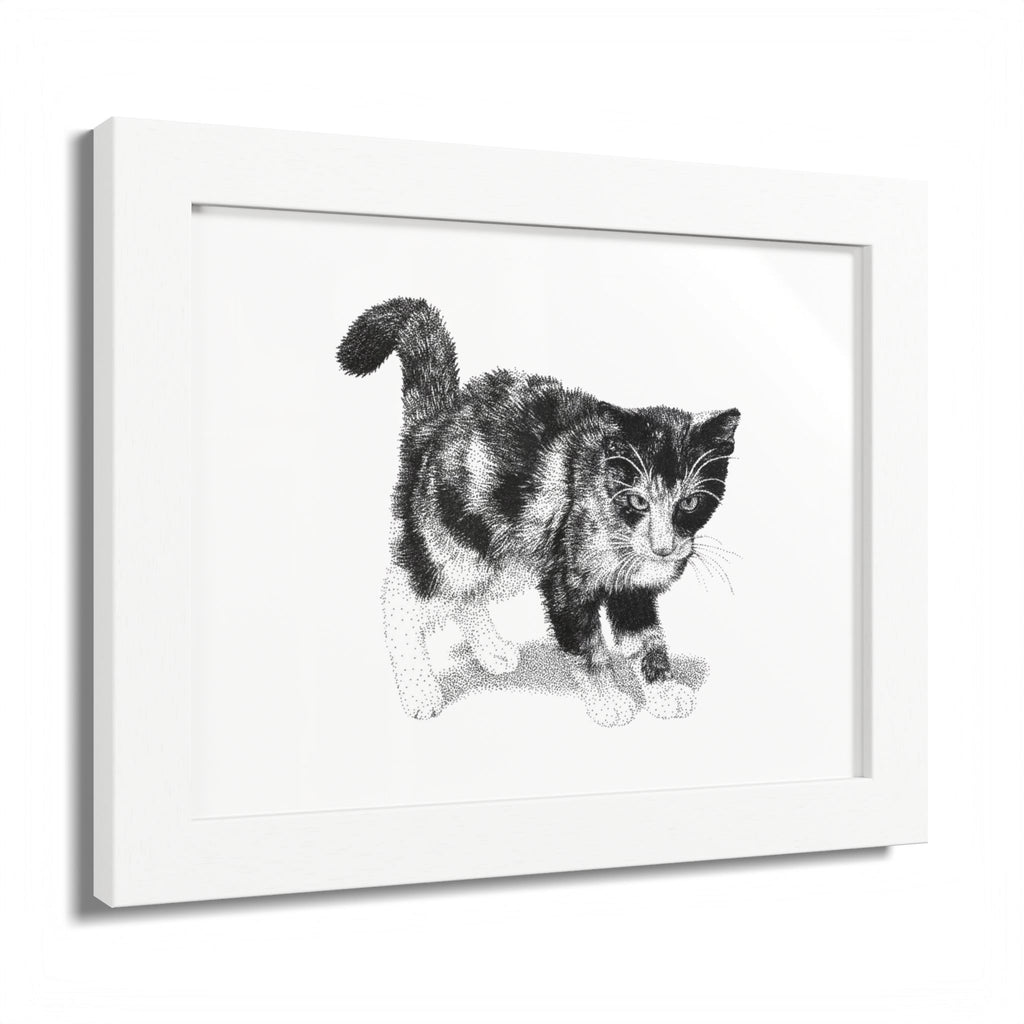 Framed Cat Drawing