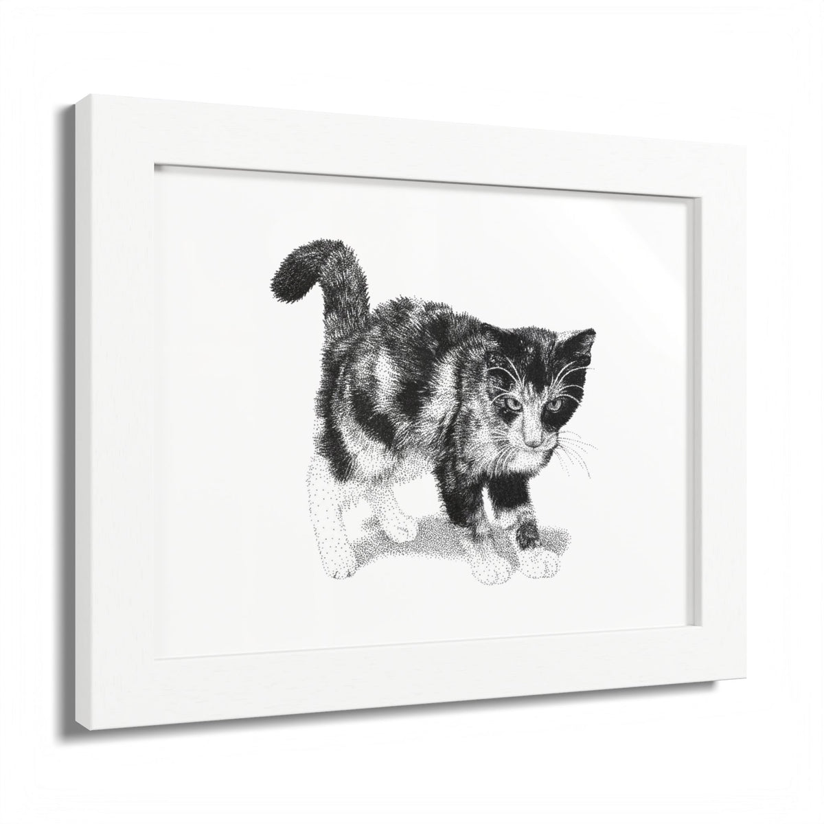 Framed Cat Drawing