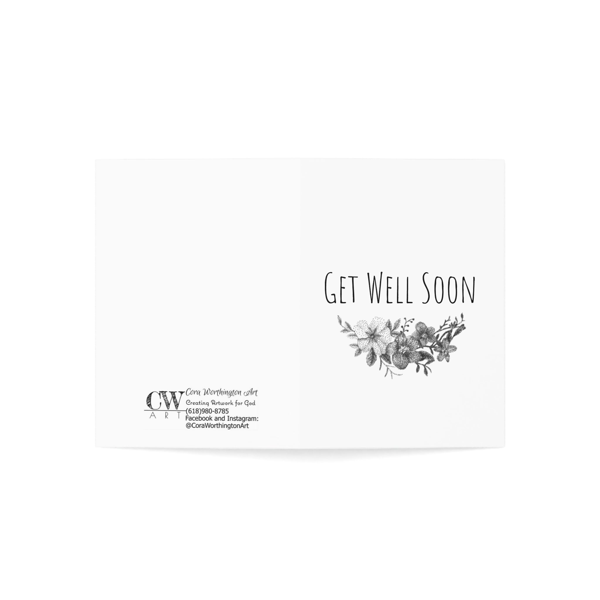 Get Well Soon Floral Greeting Cards — Pack of 1/10/30/50