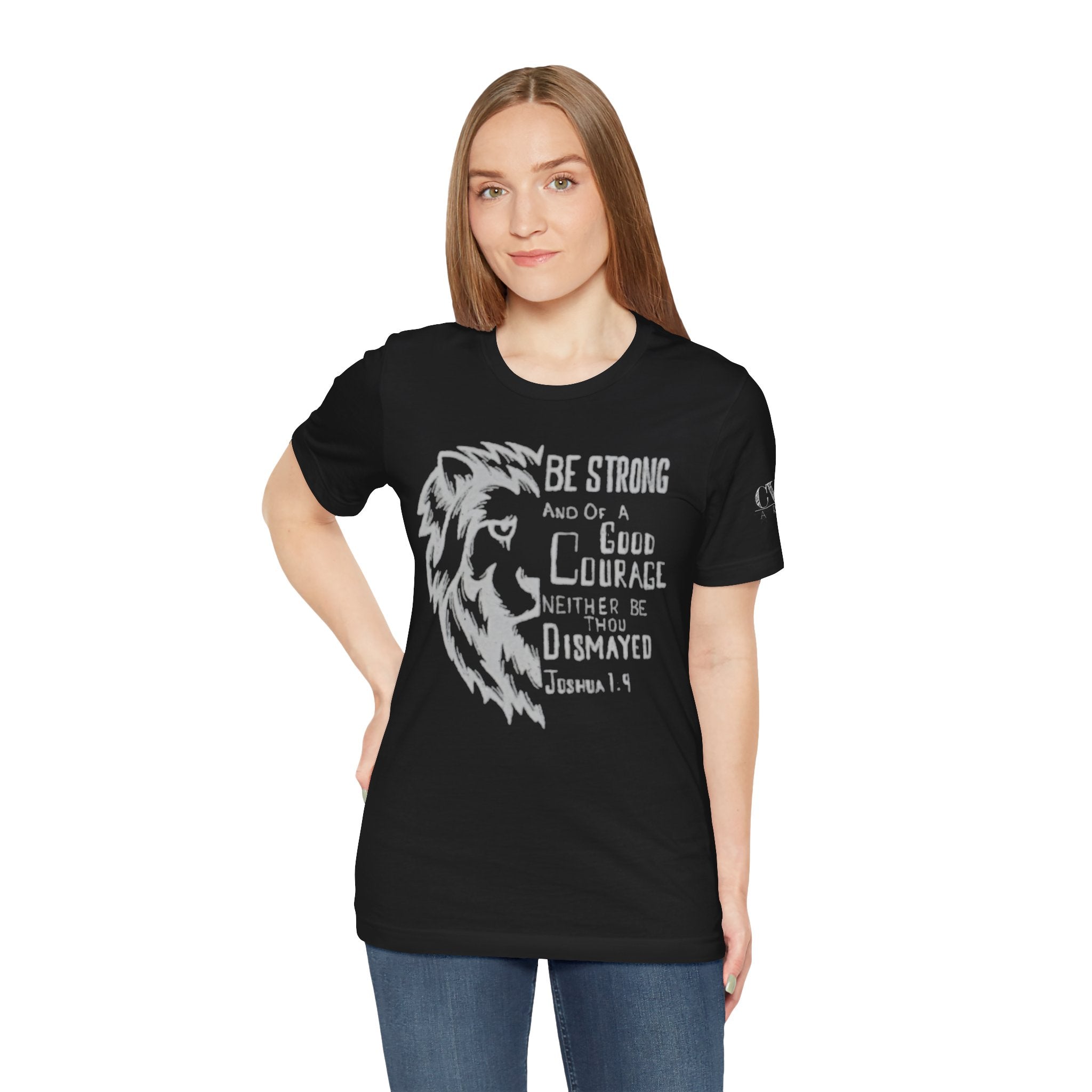 Joshua 1:9 Inspirational Lion Graphic Tee