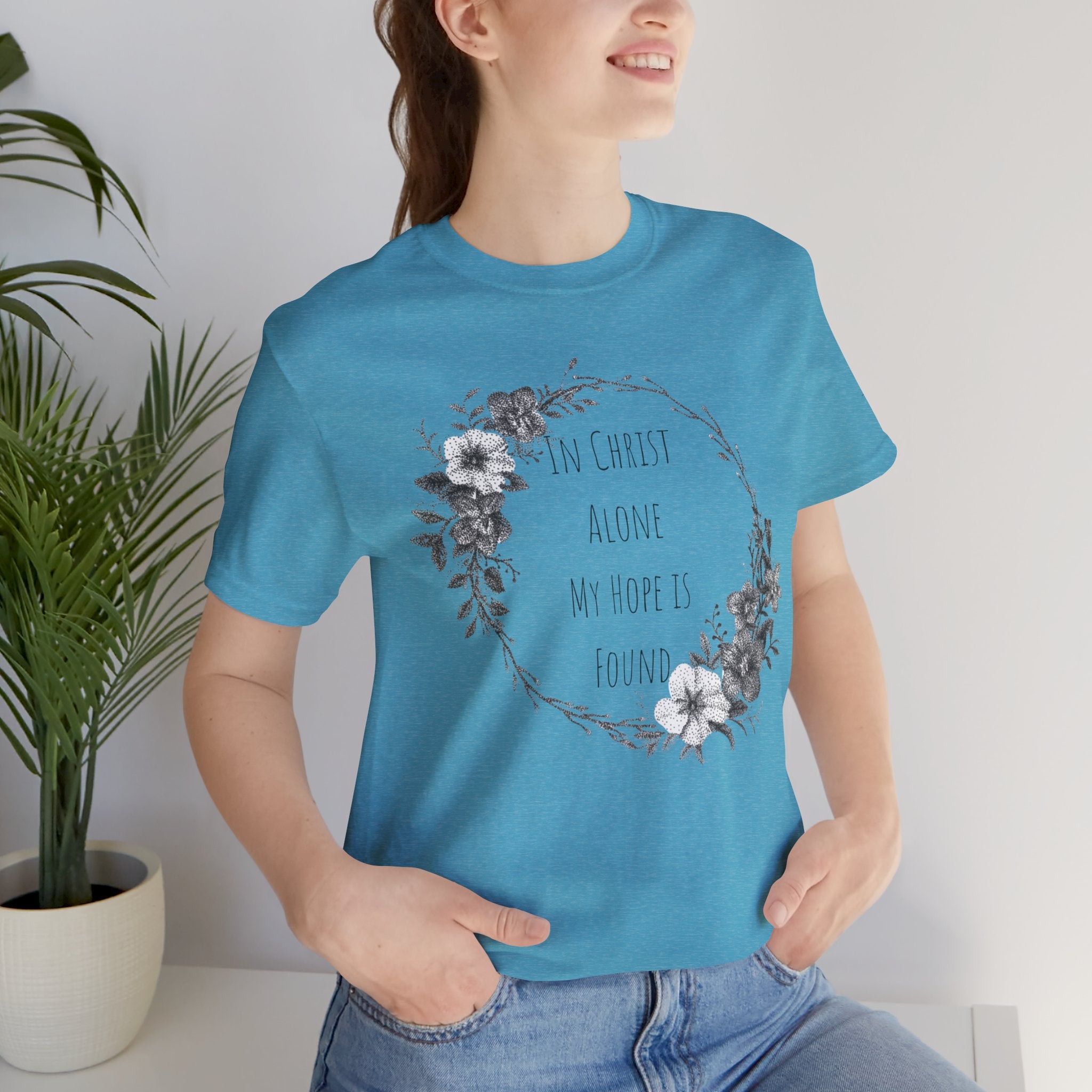In Christ Alone Floral Short Sleeve Shirt