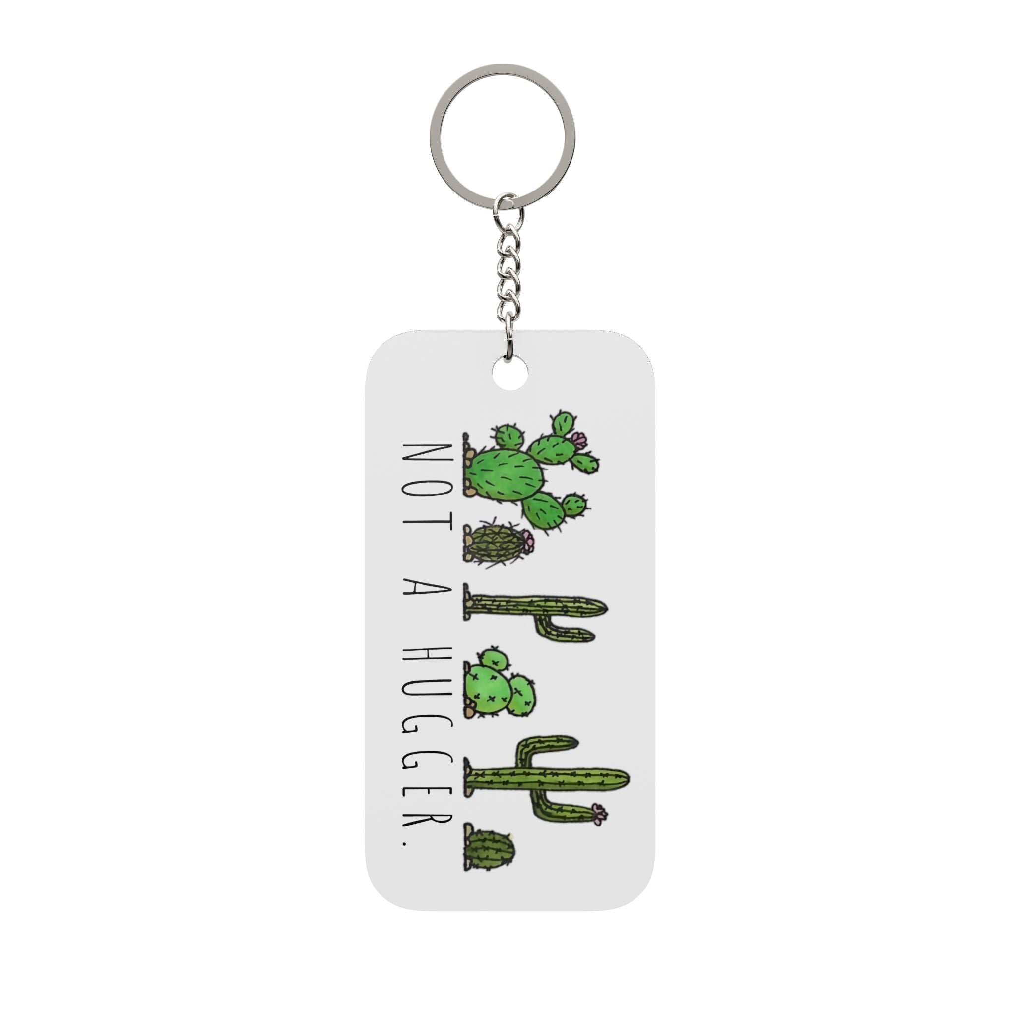 Cactus 'Not A Hugger' Double-Sided Keychain