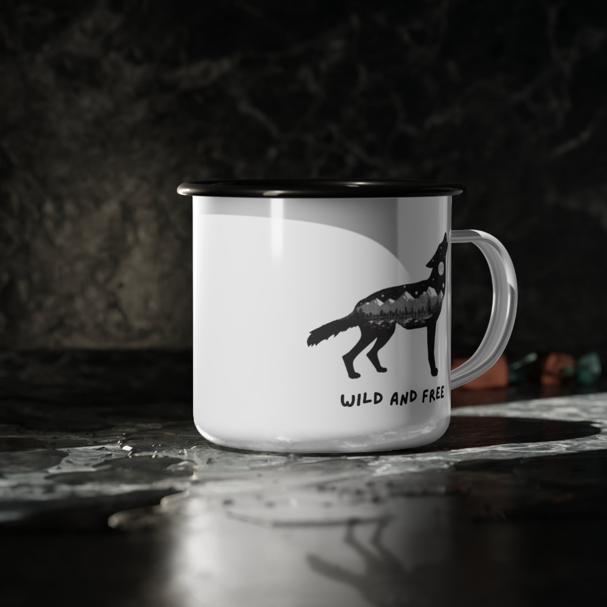 'Wild and Free' Enamel Camping Mug