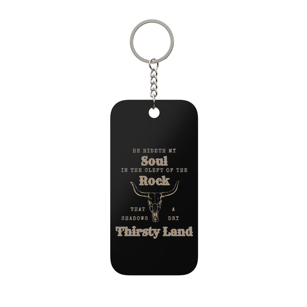 Western Bull Skull Keychain — He Hideth My Soul